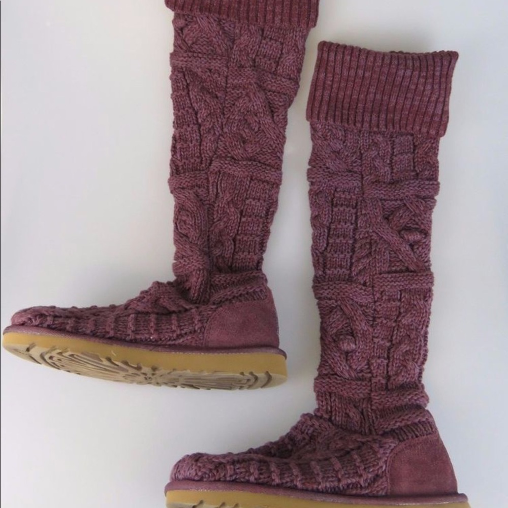 AUTH RARE😍 UGG over the knee twisted cable boot